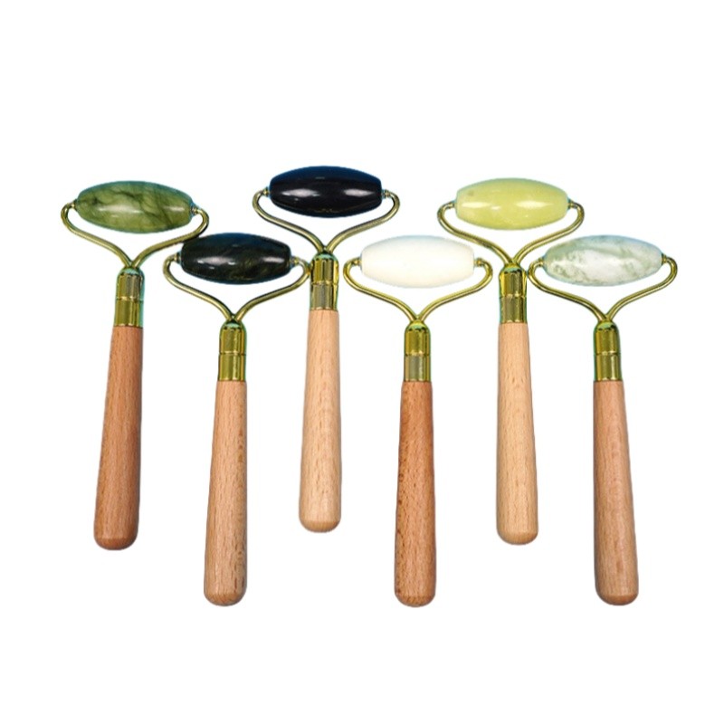 Facial Massage Roller Manufacturer - OEM 3-in-1 Wooden Handle Replaceable Head