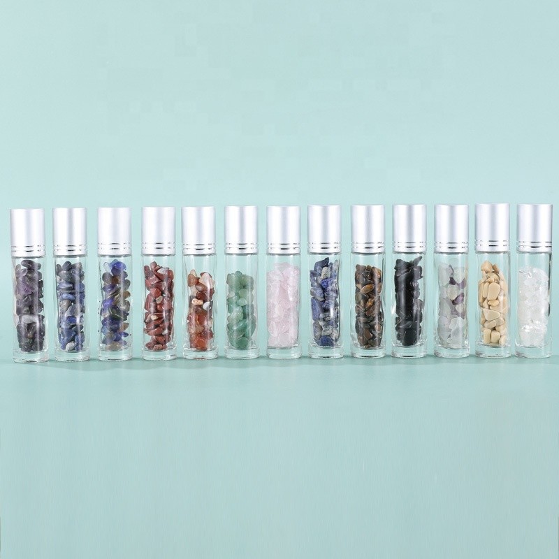 Glass Roller Bottles Supplier - Bulk 10ml Gemstone Roller Ball Natural Crystal