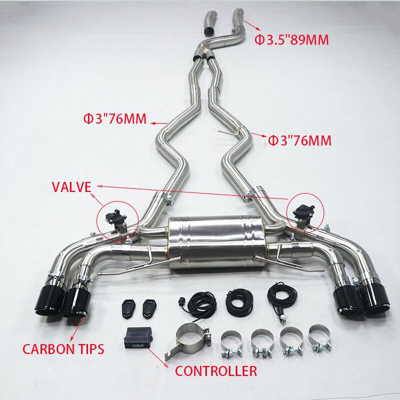 Catback Exhaust Factory - OEM SS304 for BMW M340i G20 G22