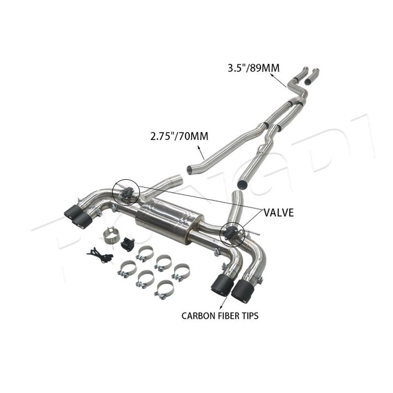 Catback Exhaust Factory - OEM for BMW 530 540 G30 Valvetronic