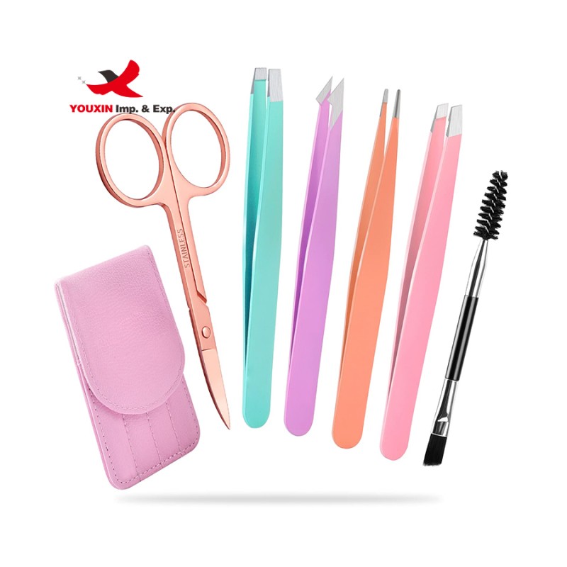 Eyebrow Tweezer Set Factory - OEM 6 Pcs Craft Sharp Precision