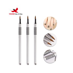Nail Art Brush Factory - Bulk 3D Silver Metal Non Slip Handle