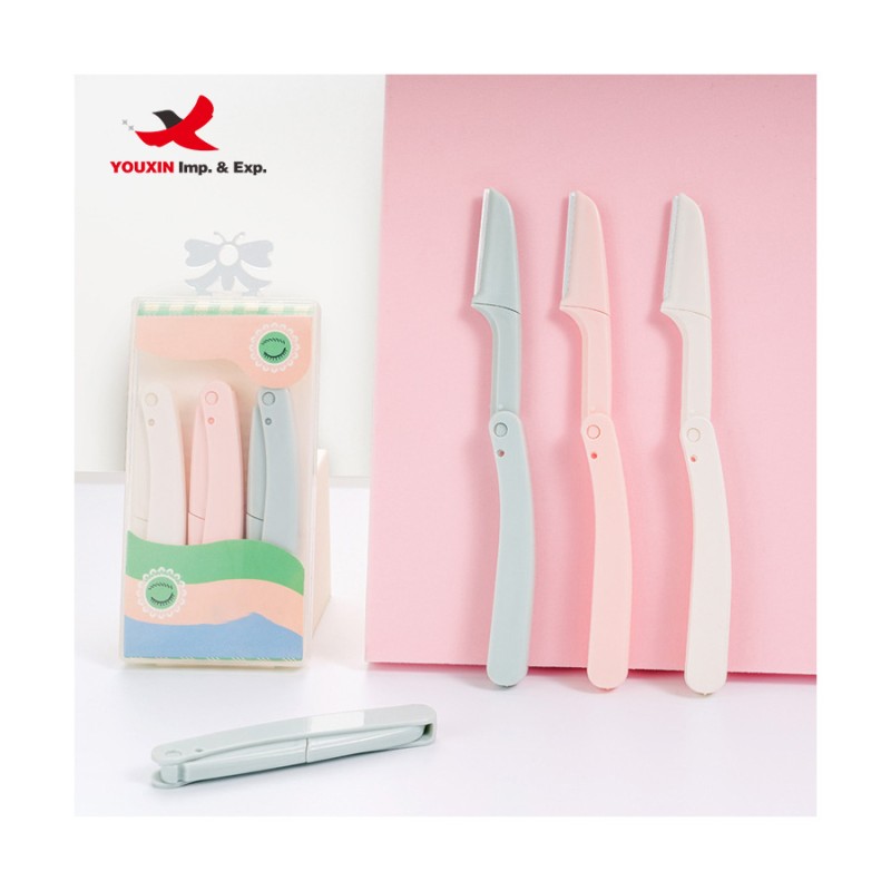 Eyebrow Razor Supplier - OEM 3 Pcs Foldable Stainless Steel