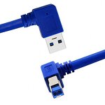 USB Cable Factory - OEM 90 Degree Right Angle USB 3.0 a Male to B Male