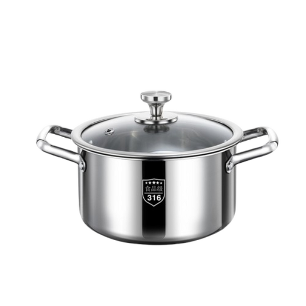 Stock Pot Manufacturer - OEM/ODM 316 Stainless Steel Double Bottom Soup Pot for Induction