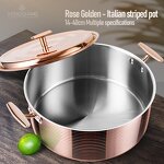 Hot Pot Factory - OEM/ODM Factory Selling 304 Stainless Steel Rose Golden Hotpot Pot