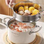 Cooking Pot Manufacturer - OEM/ODM 316 Stainless Steel Double Ear Sauce Pot for Induction