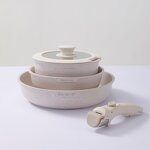 Cookware Set Manufacturer - OEM/ODM 3 Pcs Die Cast Nonstick Set with Glass Lid