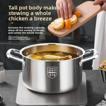 Stock Pot Factory - OEM/ODM Household 316 Stainless Steel Double Bottom Soup Pot