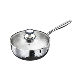 Snow Pan Manufacturer - OEM/ODM 316 Stainless Steel Hammer Pattern Small Flat Milk Pot