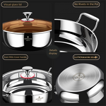 Stock Pot Factory - OEM/ODM 24cm Stainless Steel Large with Glass Lid Double Handle