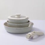 Cookware Set Manufacturer - OEM/ODM 3 Pcs Die Cast Nonstick Set with Glass Lid