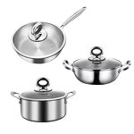 Cookware Set Manufacturer - OEM/ODM Stainless Steel Hammer Pattern Snow Pan Non-Stick