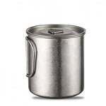 Titanium Tumbler Factory - OEM/ODM Custom Logo Pure Titanium Handle Lid 6-12 Hours Thermal