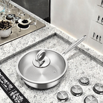 Frying Pan Manufacturer - OEM/ODM 316 Stainless Steel Modern Hammer Pattern with Glass Cover