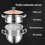 Steamer Set Manufacturer - OEM/ODM 316 Stainless Steel Cooking Set Vegetable Tier Steamers