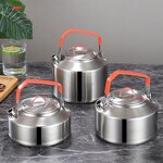 Camping Kettle Factory - OEM/ODM Portable 304 Stainless Steel 1/1.5/2L Whistling Kettle