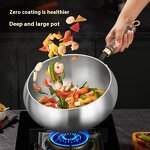 Belly Pot Manufacturer - OEM/ODM 316 Stainless Steel Chinese Style Non-Coated Non-Stick Wok