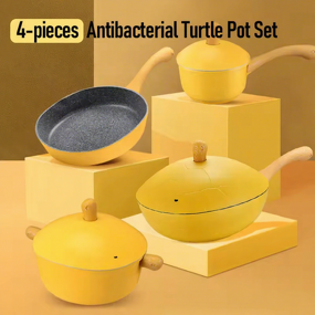 Cookware Set Factory - OEM/ODM 4 Pcs Cute Tortoise Nonstick Pan Pot Set