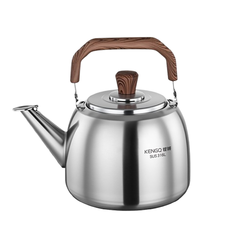 Water Kettle Factory - OEM/ODM Large Capacity 316 Stainless Steel Wood Handle Whistling