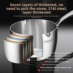 Soup Pot Factory - OEM/ODM Household 316 Stainless Steel Depth Pot Non-stick Lid