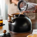 Automatic Whistle Kettle Manufacturer - OEM/ODM Stainless Steel 3.0L Black for Gas Induction