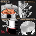 Cooking Steamer Factory - OEM/ODM Wholesale High Quality 2 Layers Stainless Steel Steamer