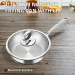 Frying Pan Manufacturer - OEM/ODM 316 Stainless Steel Modern Hammer Pattern with Glass Cover