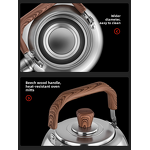 Water Kettle Manufacturer - OEM/ODM 316 Stainless Steel Wood Handle Whistling for Induction