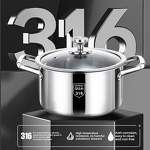 Stock Pot Manufacturer - OEM/ODM 316 Stainless Steel Double Bottom Soup Pot for Induction