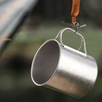 Titanium Tumbler Factory - OEM/ODM Custom Logo Pure Titanium Handle Lid 6-12 Hours Thermal