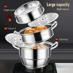 Cookware Set Factory - OEM/ODM Factory Direct Stainless Steel 3 Layers Steamer Pot