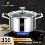 Stock Pot Manufacturer - OEM/ODM 316 Stainless Steel Double Bottom Soup Pot for Induction