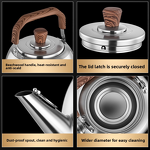 Water Kettle Factory - OEM/ODM Large Capacity 316 Stainless Steel Wood Handle Whistling