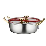 Hot Pot Set Factory - OEM/ODM Stainless Steel Double Glass Cover Mandarin Duck Stew Pot