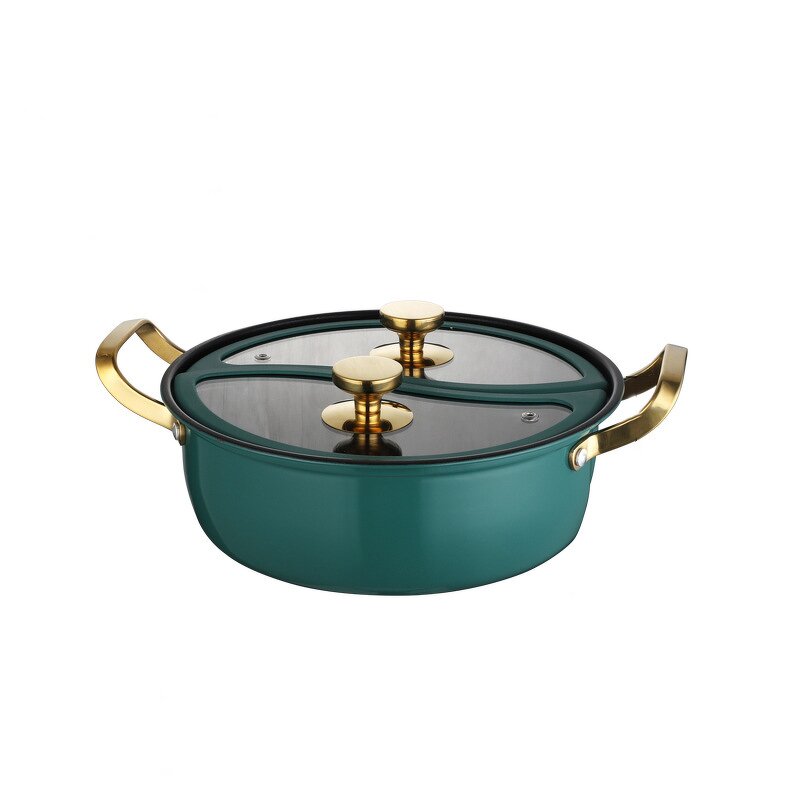 Hot Pot Set Factory - OEM/ODM Stainless Steel Double Glass Cover Mandarin Duck Stew Pot