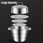 Kitchen Pot Manufacturer - OEM/ODM High Quality Stainless Steel Steamer Three-Layer with Lid