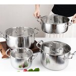 Soup Pot Set Manufacturer - OEM/ODM Hammer Pattern 316 Stainless Steel Stock Pot