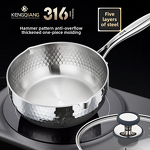 Snow Pan Manufacturer - OEM/ODM 316 Stainless Steel Hammer Pattern Small Flat Milk Pot