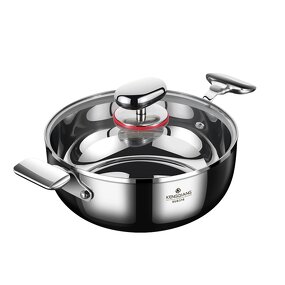 Stock Pot Factory - OEM/ODM 24cm Stainless Steel Large with Glass Lid Double Handle