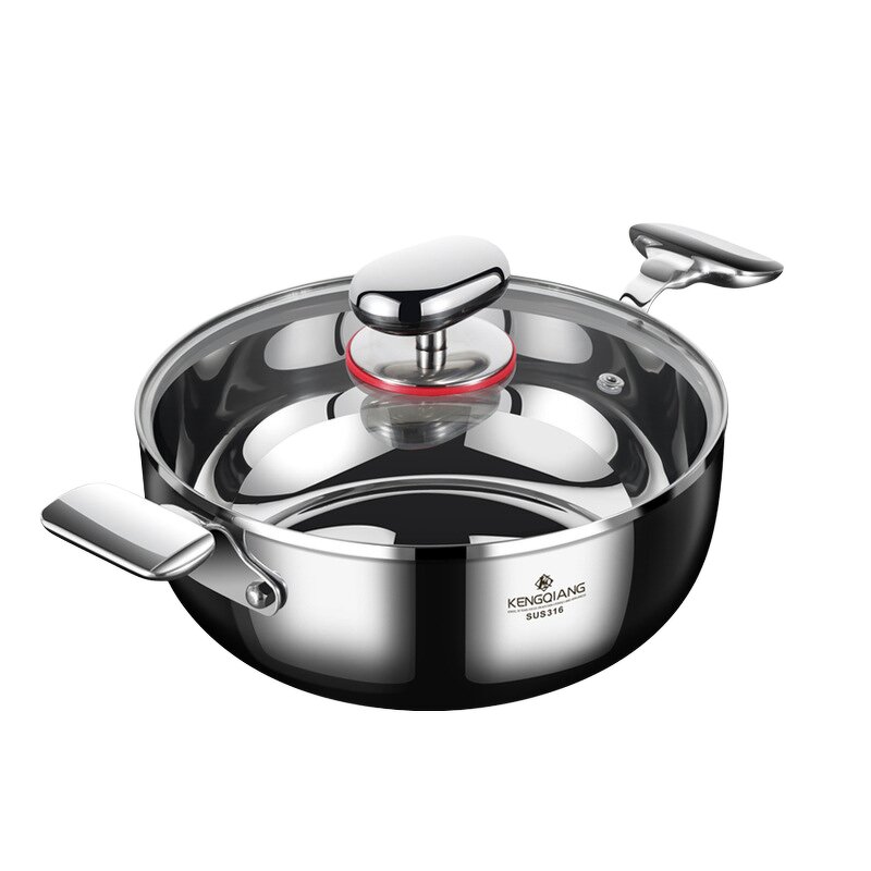 Stock Pot Factory - OEM/ODM 24cm Stainless Steel Large with Glass Lid Double Handle