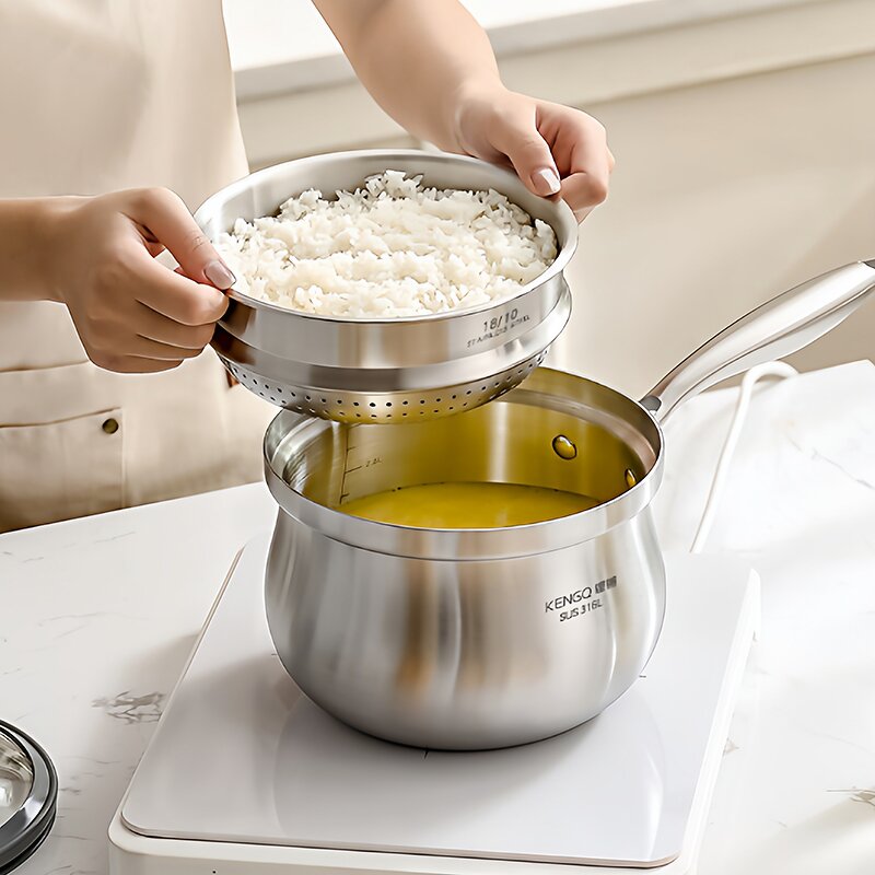 Soup Pot Manufacturer - OEM/ODM 316 Stainless Steel Anti-Scald Glass Lid for Tea Sauce