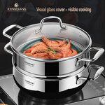 Cooking Steamer Factory - OEM/ODM Wholesale High Quality 2 Layers Stainless Steel Steamer