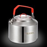 Camping Kettle Factory - OEM/ODM Portable 304 Stainless Steel 1/1.5/2L Whistling Kettle