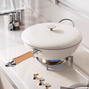 Cooking Wok Factory - OEM/ODM Stainless Steel Nonstick with Glass Cover Kitchen Set