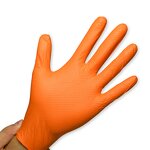 Nitrile Gloves Manufacturer - OEM Orange Diamond Pattern 9 Inch Cleaning