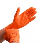Nitrile Gloves Manufacturer - OEM Orange Diamond Pattern 9 Inch Cleaning
