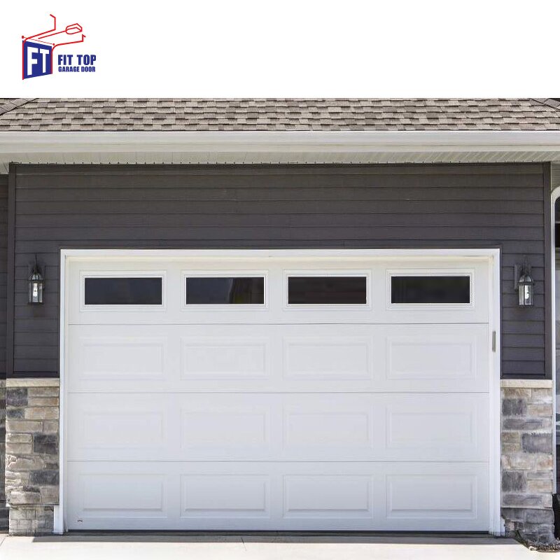 Steel Sectional Garage Door Manufacturer - OEM/ODM New American 16x8 Insulated Flat Modern