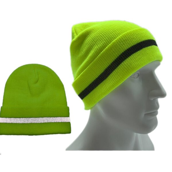 Beanie Hat Factory - OEM/ODM Hi Viz Fluorescent Yellow Orange Black Reflective