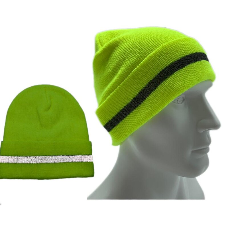 Beanie Hat Factory - OEM/ODM Hi Viz Fluorescent Yellow Orange Black Reflective